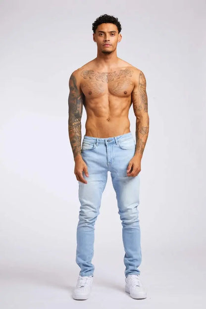 New Style of Denim Men's Jeans Cross-border Ins Trendy Black Slim High Waist Denim Pants Men.