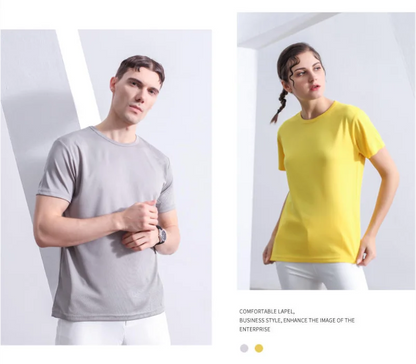 Summer Quick-drying T-shirt Custom Logo Breathable Sports Top Embroidery Personalized Logo Team Activity T-shirt Print Pattern.