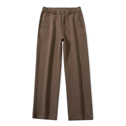 Mens Lyocell Straight Loose Elastic Waist Jeans 2025 Autumn Winter Fashion Brand Comfortable Versatile Pants Plus Size 5XL.