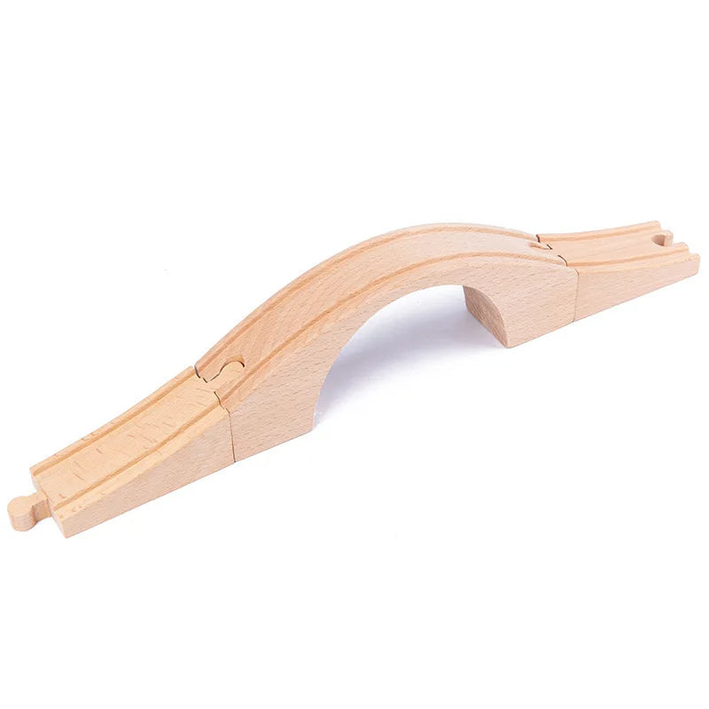 Train Tracks Wood Parts Railway Rails Racing Track Railway Bridge Fit Thomas Wooden Train Connector Children Toys Gifts For Kids.