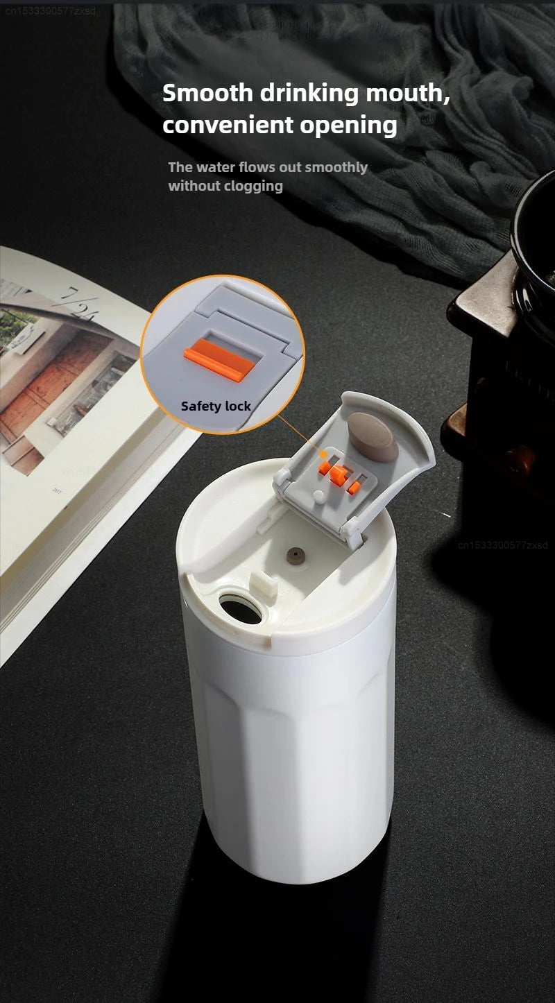 New Xiaomi Ceramic Coating Coffee Mug Stainless Steel Insulated Mug High-value Girls Cup Portable Walking Mug for Home School.