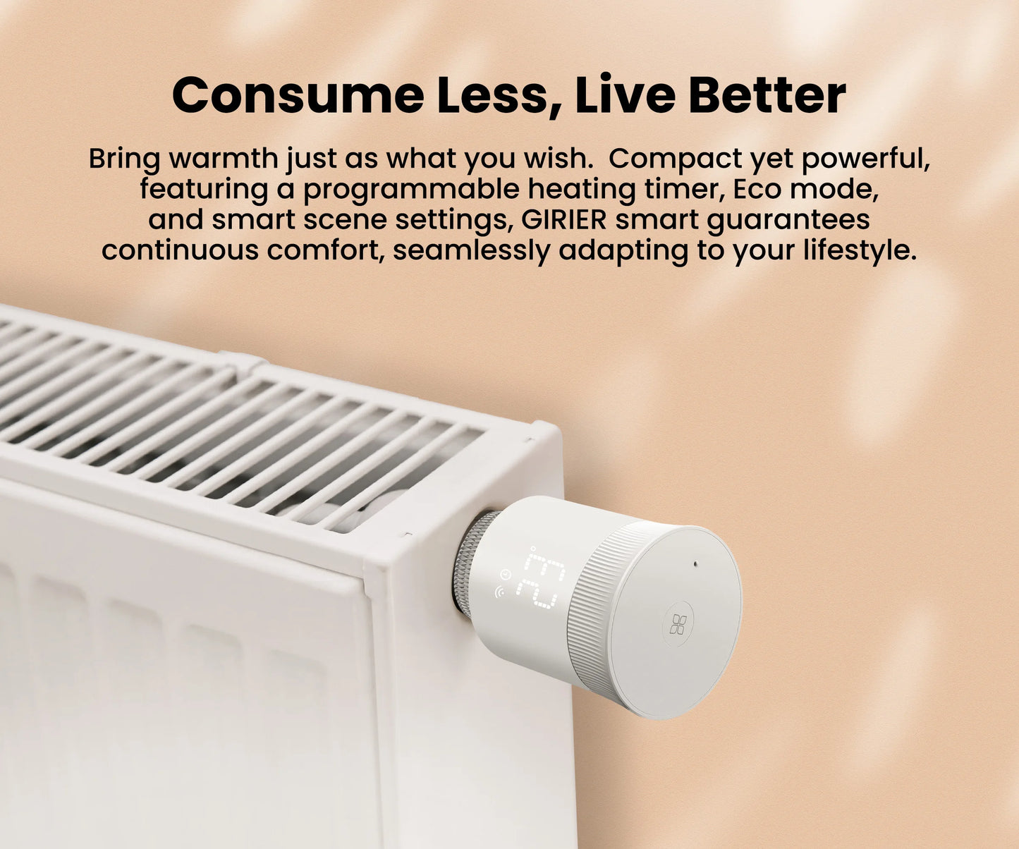 GIRIER Tuya Smart Radiator Thermostat, ZigBee Thermostatic Radiator Valve, Mini TRV for Heating, Works with Alexa Google Home.
