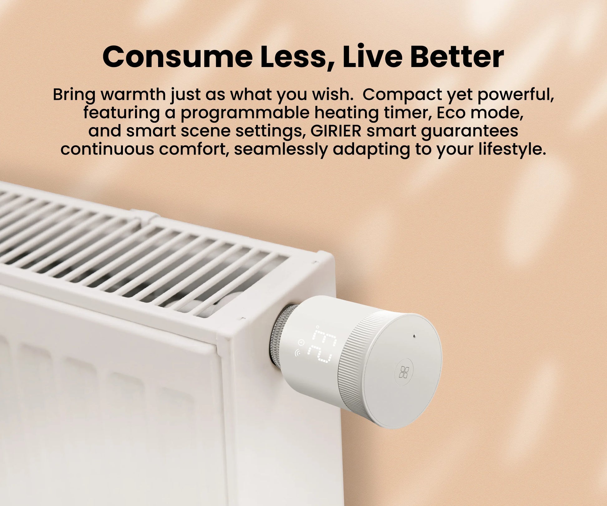 GIRIER Tuya Smart Radiator Thermostat, ZigBee Thermostatic Radiator Valve, Mini TRV for Heating, Works with Alexa Google Home.