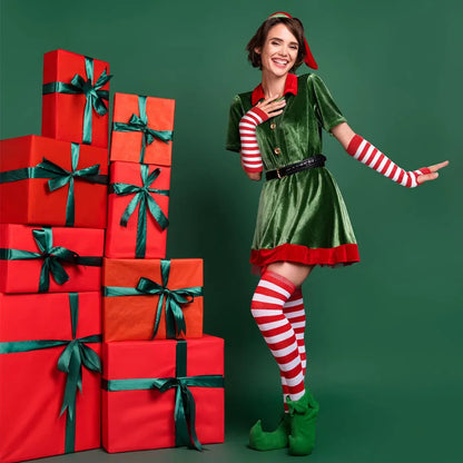 2Pair/Set Women Gothic Punk Over Knee Long Stripe Socks Girl Arm Sleeve Gloves Thigh High Cotton Socks Sweet Cute Soks Hosiery.