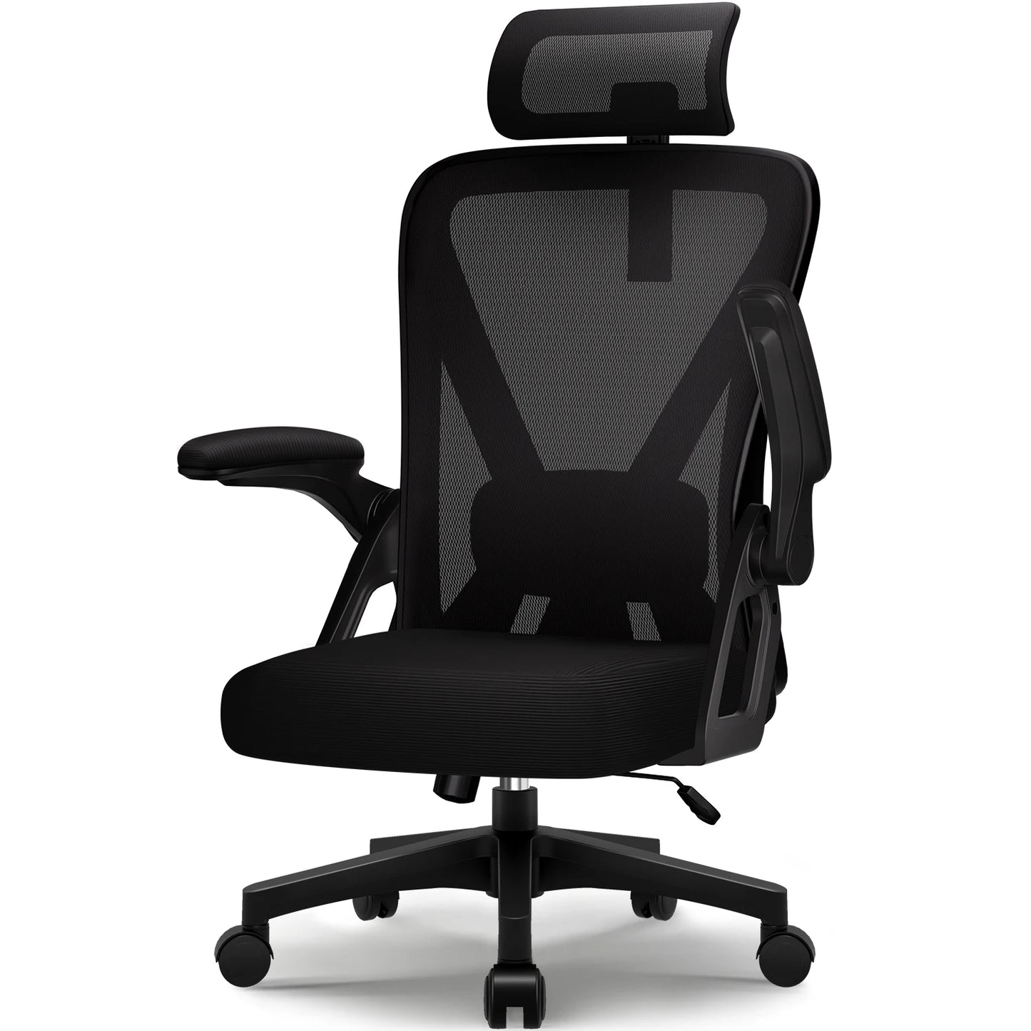 Bürostuhl, ergonomisch, verstellbar, 90er ° -135 ° ,Schreibtischstuhl mit Lordosenstütze, Computerstuhl mit verstellbarer Kopfstütze, Wohnzimmerstühle