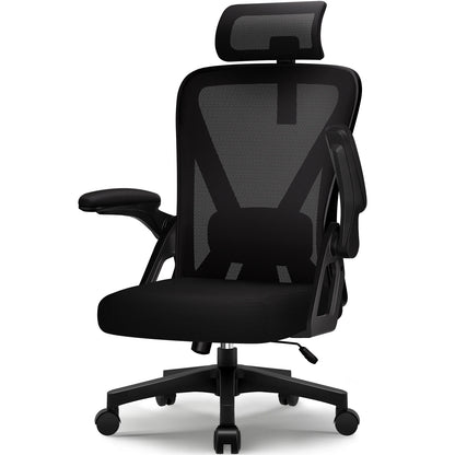 Bürostuhl, ergonomisch, verstellbar, 90er ° -135 ° ,Schreibtischstuhl mit Lordosenstütze, Computerstuhl mit verstellbarer Kopfstütze, Wohnzimmerstühle