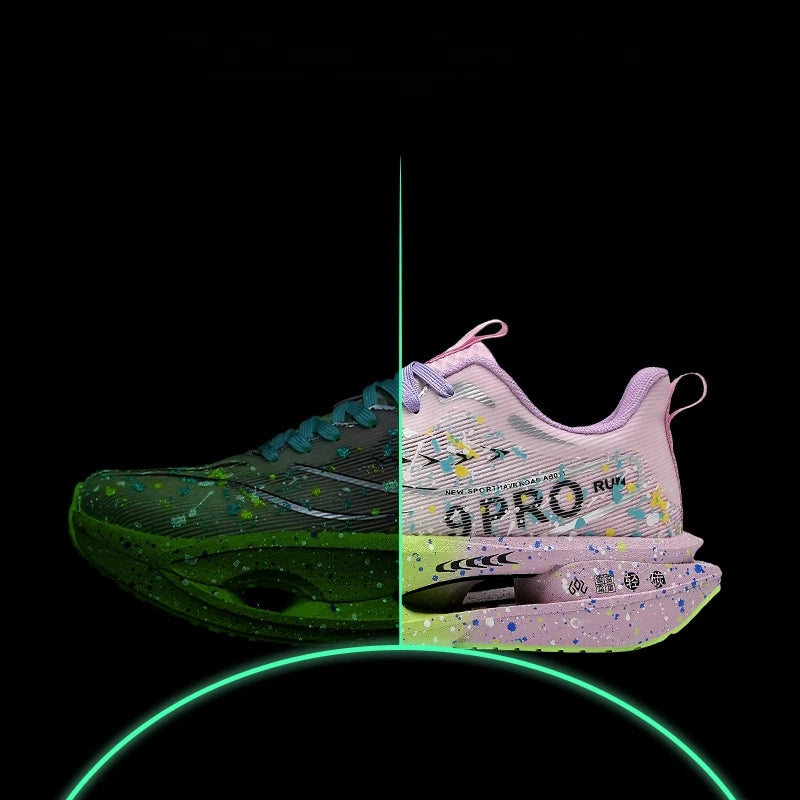 New Soft Sole Cushioning Men's Running Shoes for Women High-quality Road Jogging Shoes Light Comfy Sneakers Reflective Night Run.