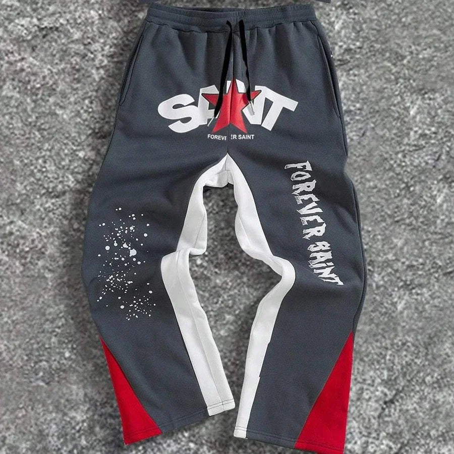 Two-piece black suit Y2K fashion pattern hoodie men clothing Harajuku Gothic women chic sports pants couple suit sportswear.