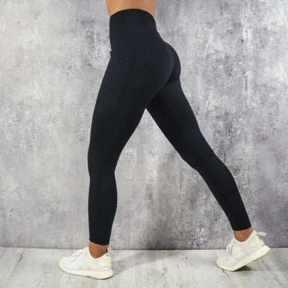 Yoga Fitness Women Leggings High Waist Tights with Pocket Gym Workout Running Stretchy Sexy Butt Liftting Casual Skinny Pants.