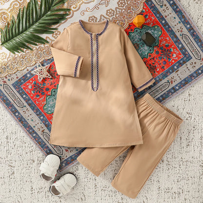 2Pcs Baby Jungen Alle Jahreszeiten Langarm Für 1-3Y Fit Nahen Osten Sets Kleidung Tragen Nationalen Stil Kleidung anzüge.