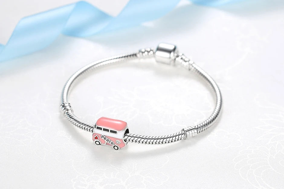 Original 925 Sterling Silver Charms Love Travel London Bus Suitcase Paris Beads Fit Brand Bracelets Necklaces Women DIY Jewelry.