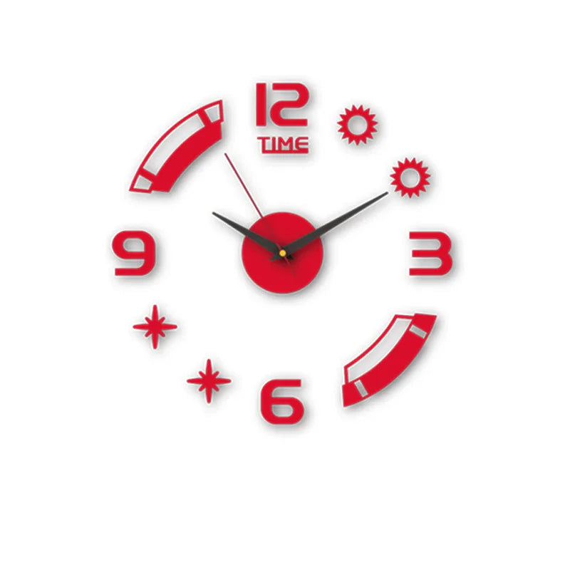 3D-Wanduhr, rahmenlos, Acryl, DIY, digitale Uhr, Wandaufkleber, Stummschaltung, Uhr für Wohnzimmer, Schlafzimmer, Büro, Wanddekoration