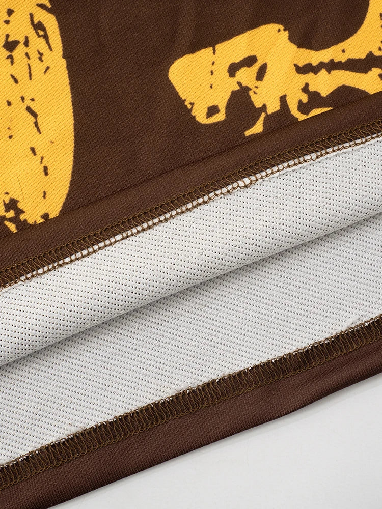 Weird Puss Fake Two Piece Pullover Women Trend Contrast Number Print Patchwork Long Sleeve Autumn Casual Simple Streetwear Tops.