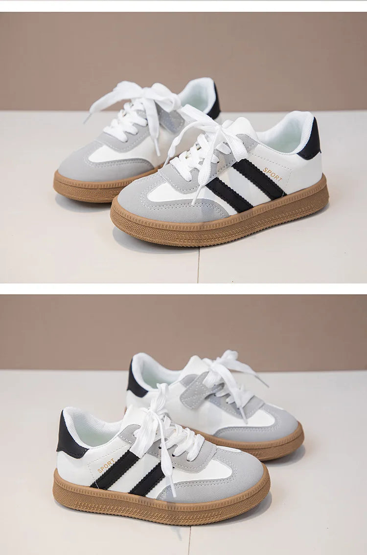 Autumn Girls Causal Shoes New Pu Leather Outdoor Sports Non-slip Childrens Boy Sneakers Luxury Soft Kids Sports Shoes Size 26-37.