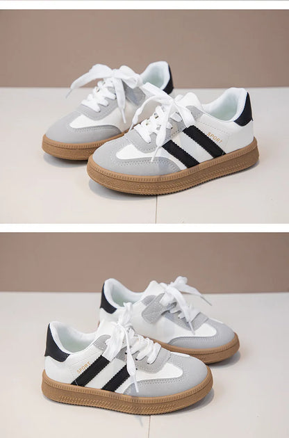 Autumn Girls Causal Shoes New Pu Leather Outdoor Sports Non-slip Childrens Boy Sneakers Luxury Soft Kids Sports Shoes Size 26-37.