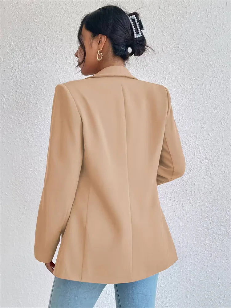 Koreanische Beliebte Rosa Neue Oberbekleidung Frauen 2024 Mode Weiblichen Frühling Jacke Casual Langarm Schwarz Blazer Mäntel
