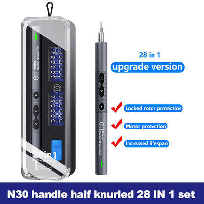 28/62 in 1 Elektro-Schraubendreher-Set, Präzisions-Elektrowerkzeug-Set, wiederaufladbar, kabellos, Mini, kleine Bits für Xiaomi Mobile Cell Repair