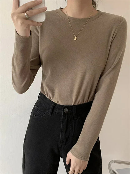 Winter Frauen Pullover T Shirt Frauen Oversize T-Shirt Frau Kleidung Weibliche T Tops Pullover Langarm Rohr Gestrickte T-shirt Top