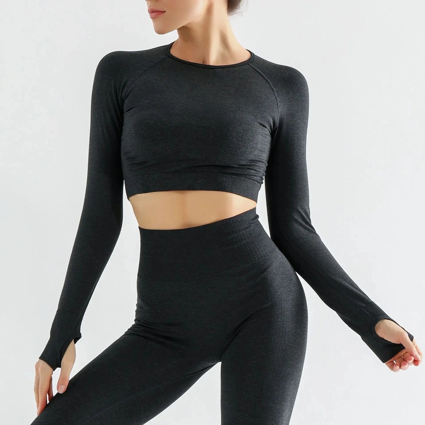 Seamless Yoga Pants Fitness Short Sleeve Quick Dry Long Pants Yoga Suit Set Sportswear Underwear Exercise Shorts AE Stock