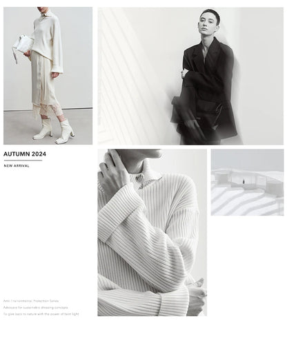 AMII Minimalist Elegant Basics Knitted Skirts for Women 2024 Winter New Elastic Waist Straight Lady Commuter Long Skirt 12443250.