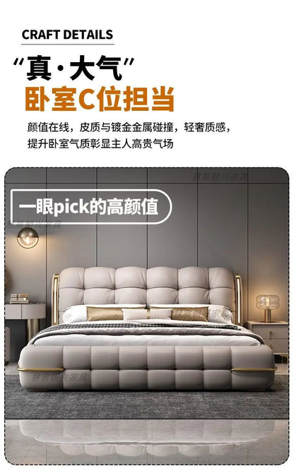 Kopfteil-Aufbewahrungsbetten, gepolstert, minimalistische Doppelbett-Schlafbetten, luxuriös, einzigartig, Muebles Para Dormitorio, Möbelzubehör