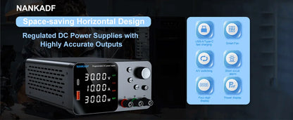 NANKADF Lab Bench Power Supply 30V 10A Switching Power Supply Unit 30V 5A  Adjustable Source 60V 5A Voltage Stabilizer 120V 3A.