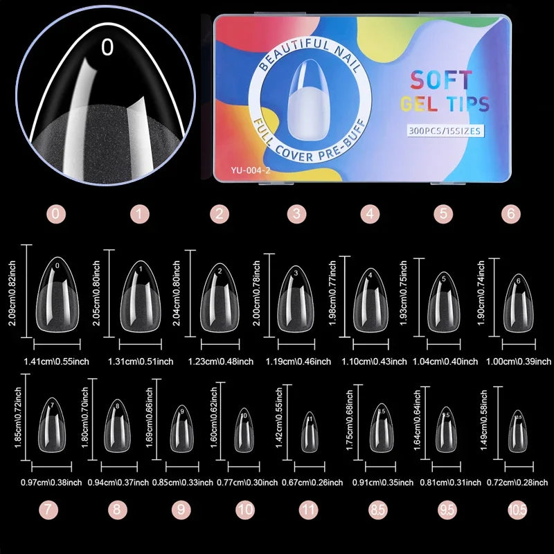 120-600Pcs False Nail Tips Soft Gel Fingertip Semi-matte Square French Coffin Full Half Cover Artificial Fake Nails Extension