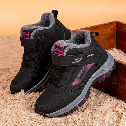 Unisex Winter Cotton Shoes Thick Soled Leather Warm Comfortable Snow Walking Casual Shoes Lightweight Outdoor High Top Boots.