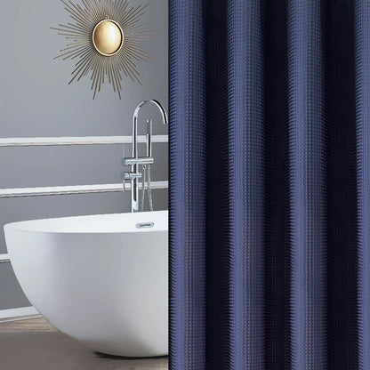 Verdickter, einfarbiger Waffel-Duschvorhang, porenfrei, doppelseitig, wasserdicht und schimmelförmig, geeignet für Toilette und Badezimmer