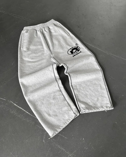 Y2K Retro Gerade Hosen Trainingsanzug Streetwear Hosen Personalisierte Hose Bein Zipper Stickerei Hip Hop Casual Jogger Männer Hosen