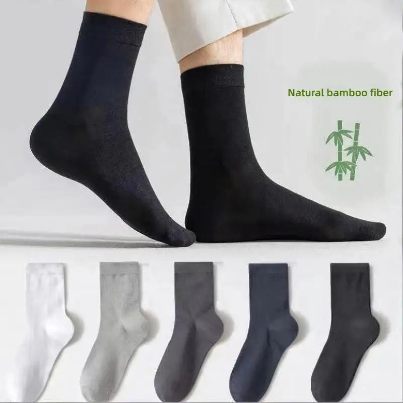 10 Pair Men's Bamboo Socks Anti-bacterial And Anti-odour Soft Business Socks Wearable And Breathable Casual Socks For Men.