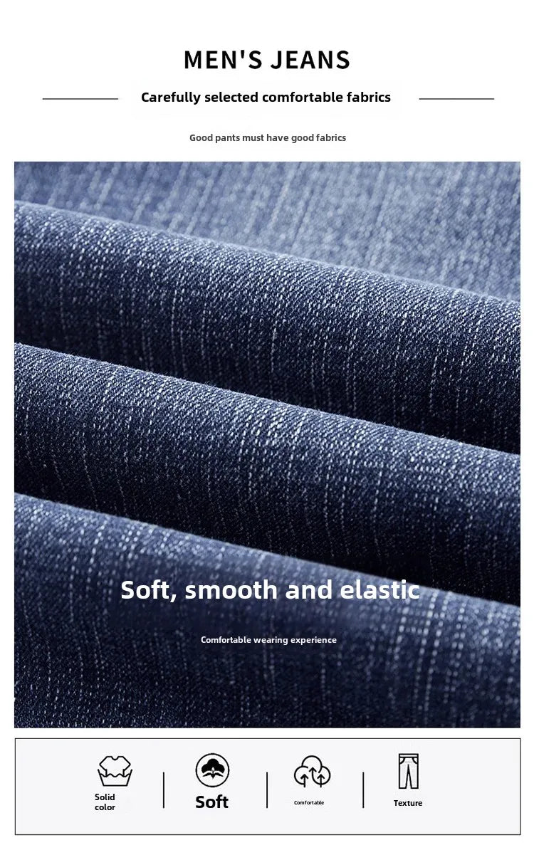 Lee Dex Jeans Men's Autumn/winter New Loose-fit Straight-leg Versatile Mid-age Men's Wear Business Casual Long Pants.