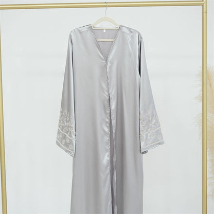 Ramadan Eid Open Beading Kimono Abaya Dubai Muslim Prayer Clothes Women Kebaya Kaftan Dress Islam Robe Arabe Femme Musulmane