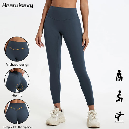 Hearuisavy Super Soft Fabrics High Waist Leggings Quick-Dry Gym Yoga Pants Running Workout Tights Push Up Sports Leggings Women.