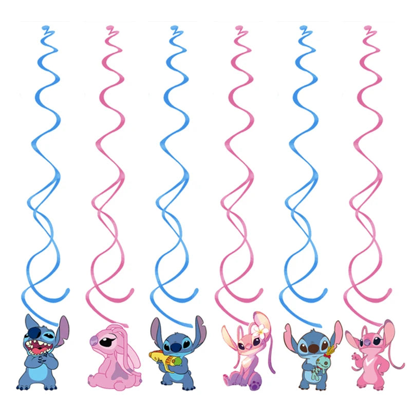 Disney Rosa Stich Geburtstag Party Dekorationen Mädchen Einweg Geschirr Ballon Kuchen Topper Tischdecken Liefert Baby Dusche