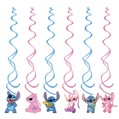 Disney Rosa Stich Geburtstag Party Dekorationen Mädchen Einweg Geschirr Ballon Kuchen Topper Tischdecken Liefert Baby Dusche