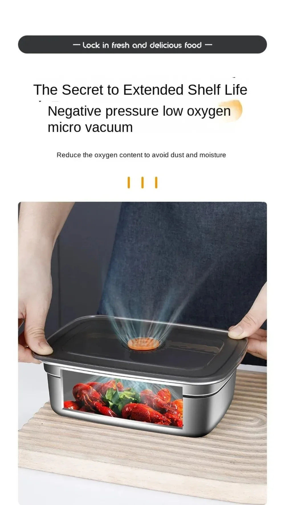 Stainless Steel Camping Lunch Box Sealed Leak-proof Bento Box Microwave Suitable Large Capacity Refrigerator Freezer Storage Box.