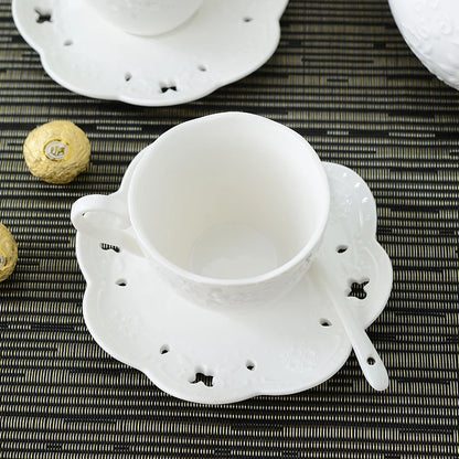 200ML. white embossed porcelain tazas cafe cup and saucer, ceramic cappuccino cup, vintage latte cup, turkish tea cups, tazze.