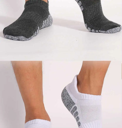 3pairs thickened towel bottom running socks mesh boat socks non-slip breathable sports socks Low cut Men's socks Women's socks.