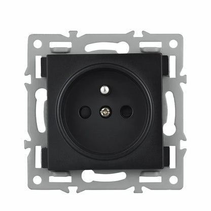 SRAN F6 Serie mehrere Rahmen schwarze Panel aus gehärtetem Glas, EU FR UN-Steckdosen und Schalter Dimmer-Lüfter-Fußlampe Rj45 RJ11Module DIY.