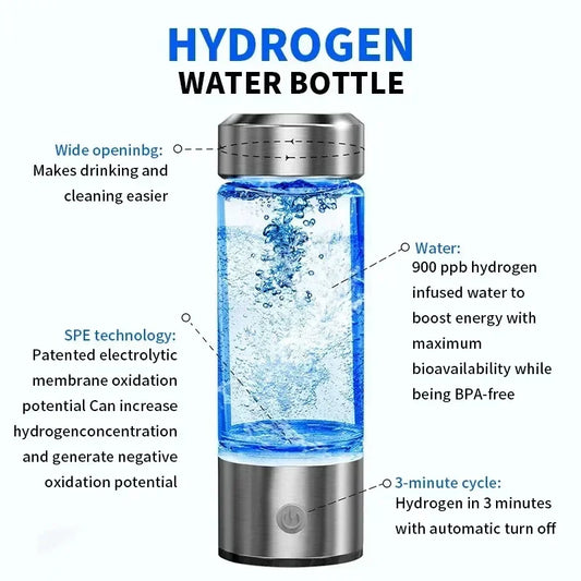 Rich Hydrogen Water Cup Portable Hydrogen Water H2 Generator Alkaline Maker Ionizer Bottle Super Antioxidan Titanium Filter.