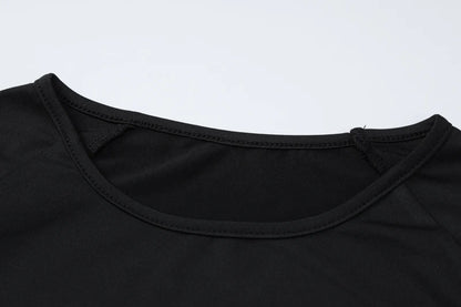 Hugcitar Pure Color Long Sleeve Crop T-Shirt Legging 2 Piece Matching Sets 2024 Spring Women Fashion Streetwear Sports Tracksuit.