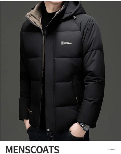 Top Grade Designer New Brand Men Parka Jacket Thick Casual Fashion Hooded Cropped Windbreaker Quilted Bubble Coats  Mens Clothes