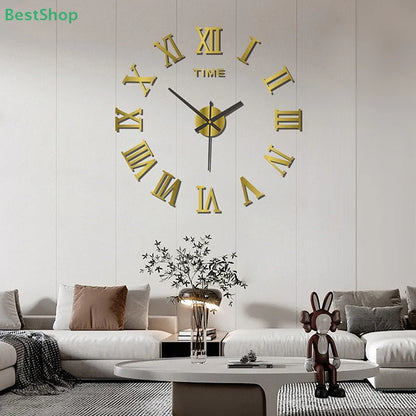 3D Leuchtende Wanduhr Rahmenlose Acryl DIY Digitale Uhr Wand Aufkleber Stumm Uhr Für Wohnzimmer Schlafzimmer Büro Wand Dekor