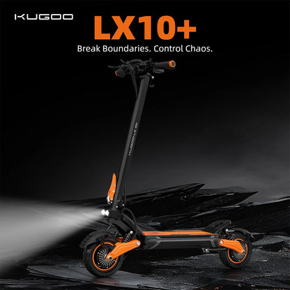 Kugoo LX10+ Electric Scooter 2*1400W Motor 60V 20.8Ah Battery 10 inch Tires 72km/h Max Speed 90km Range Hydraulic Disc Brakes.