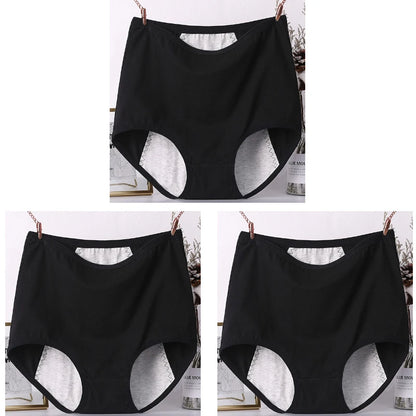 3pcs Girl Menstrual Panties Women's Physiological Briefs Ladies Period Leak Proof Panty High Waist Cotton Underwear