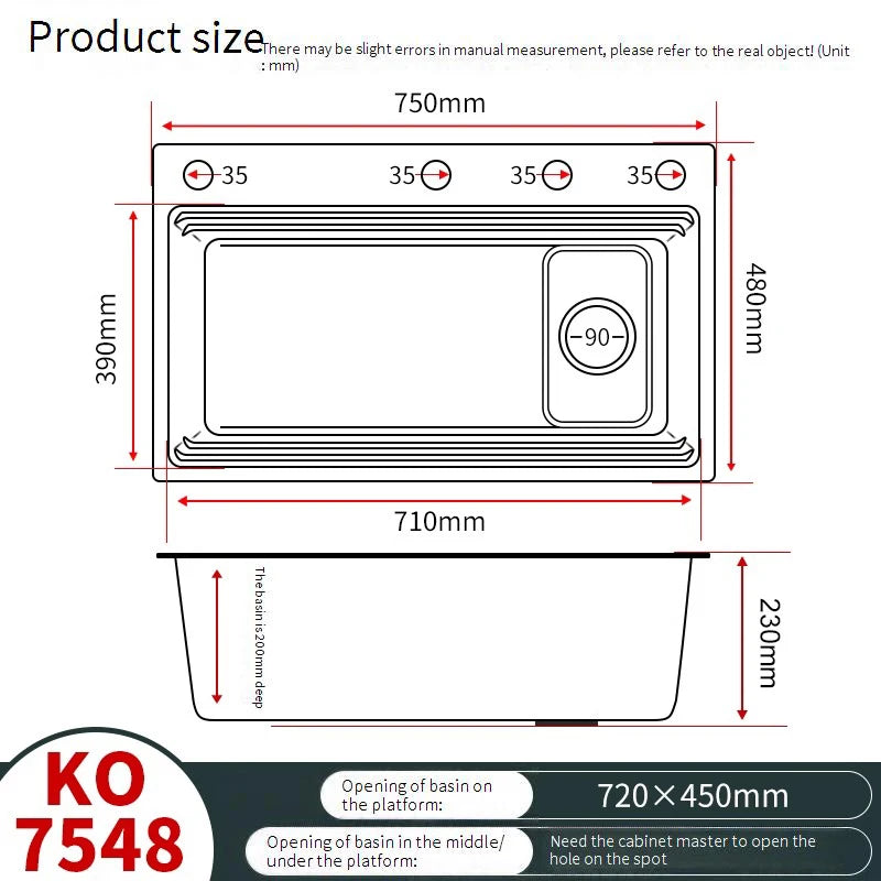 304 stainless steel Undermount Kitchen Sink Embossed Silver Large Single Bowl with Accessories Thickened Sinks