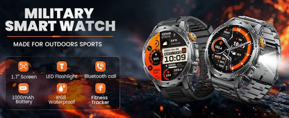 LIGE 2025 New 1000mah Smart Watch Men AMOLED HD Display Sport Fitness LED Flashlight Bluetooth Call Smartwatch For HUAWEI XIAOMI.