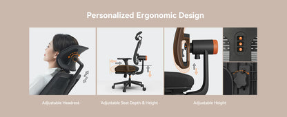 NEWTRAL MagicH-BP Ergonomischer Bürostuhl mit Fußstütze und Lordosenstütze, 4D Armlehne, Rückenlehne und Verstellbarem Kopfsitz, Schreibtischstuhl aus Mesh für Büro