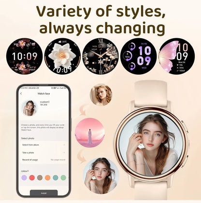 LIGE 2025 New 1.26 inch Screen Smart Watch Women IP68 Waterproof Sports Women’s Health Monitor Watches Bluetooth Call Smartwatch.